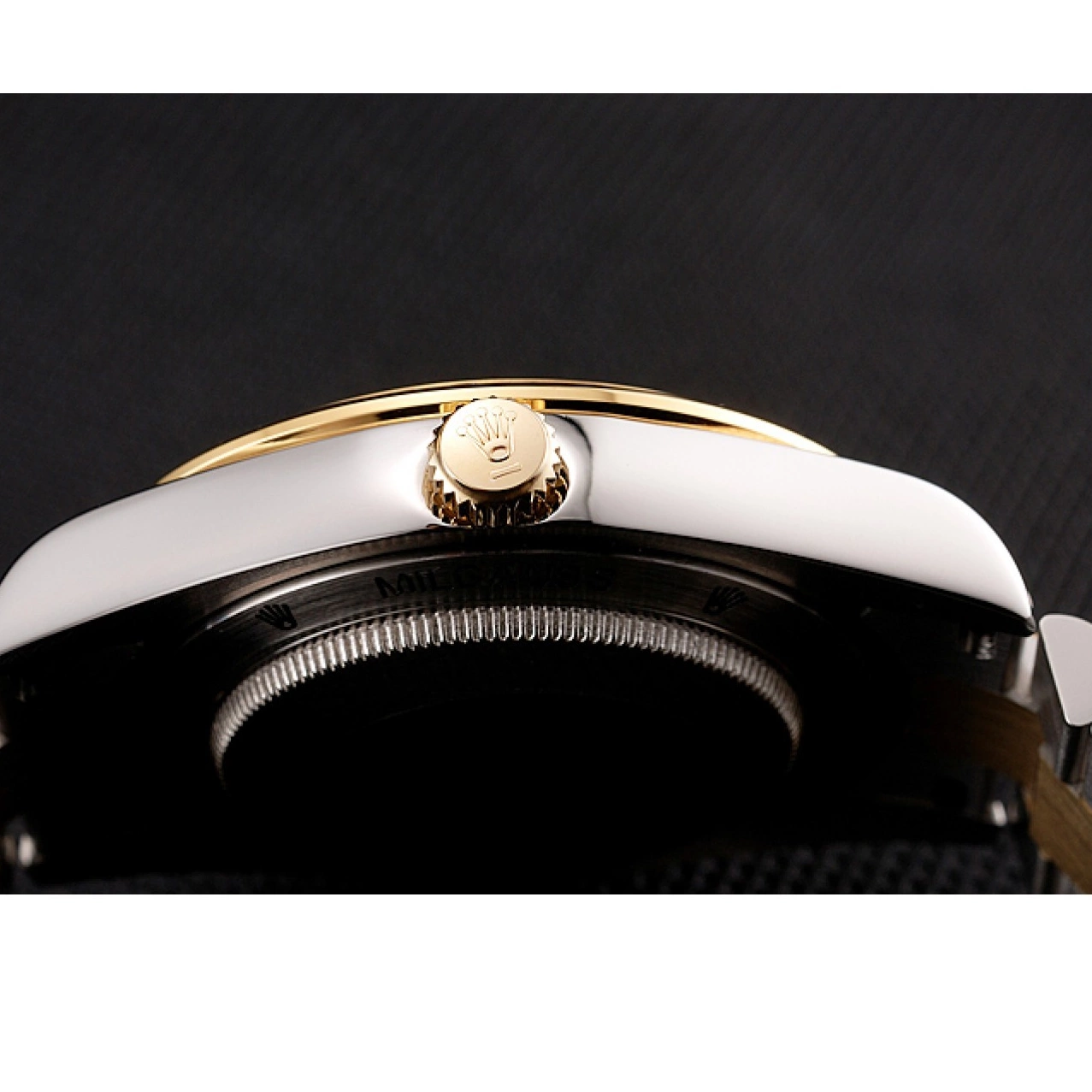 Aaa replica watch Swiss Two Rolex Rubies Bracelet Day-Date 1454105 And Dial Diamonds Black Tone 0709